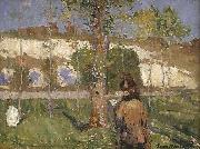 John Peter Russell Madame Sisley on the banks of the Loing at Moret oil painting